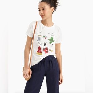 J Crew Pizza ingredient shirt, size medium.